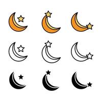 Mond und Sterne Symbol genial einfach Design, auf Weiß Hintergrund. Vektor Illustration