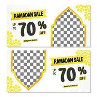 elegant Farbe Ramadan Verkauf Banner Vorlage, editierbar. mit Mandala Ornamente. Design zum Sozial Medien, drucken und Netz. Vektor Illustration