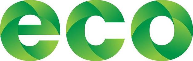 grön eco text logotyp, eco vänlig tecken vektor