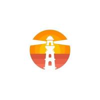 bunt Logo zum Leuchtturm Logo Leuchtturm vektor