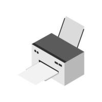 isometrischer Drucker auf weißem Hintergrund