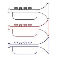 Trompete auf weißem Hintergrund eingestellt vektor