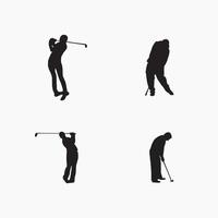 samling av golfspelare silhuetter vektor