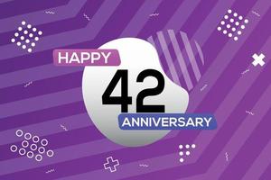 42 .. Jahr Jahrestag Logo Vektor Design Jahrestag Feier mit bunt geometrisch Formen abstrakt Illustration