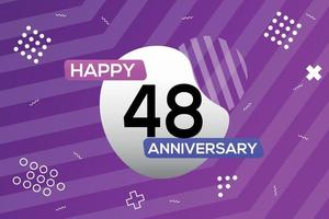 48 Jahr Jahrestag Logo Vektor Design Jahrestag Feier mit bunt geometrisch Formen abstrakt Illustration