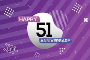 51st Jahr Jahrestag Logo Vektor Design Jahrestag Feier mit bunt geometrisch Formen abstrakt Illustration