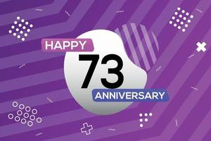 73. Jahr Jahrestag Logo Vektor Design Jahrestag Feier mit bunt geometrisch Formen abstrakt Illustration
