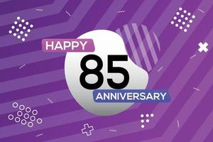 85:e år årsdag logotyp vektor design årsdag firande med färgrik geometrisk former abstrakt illustration