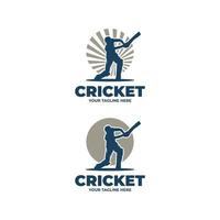 einstellen von Kricket Spieler Logo Design Vorlage vektor