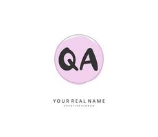q ein qa Initiale Brief Handschrift und Unterschrift Logo. ein Konzept Handschrift Initiale Logo mit Vorlage Element. vektor