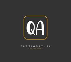 q ein qa Initiale Brief Handschrift und Unterschrift Logo. ein Konzept Handschrift Initiale Logo mit Vorlage Element. vektor