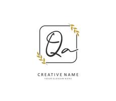 q ein qa Initiale Brief Handschrift und Unterschrift Logo. ein Konzept Handschrift Initiale Logo mit Vorlage Element. vektor