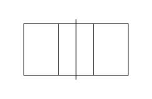 layout av de volleyboll domstol fält. vektor illustration