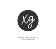 xg Initiale Brief Handschrift und Unterschrift Logo. ein Konzept Handschrift Initiale Logo mit Vorlage Element. vektor