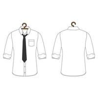 de herr- vit skjorta och slips hänga på en kläder galgar vektor