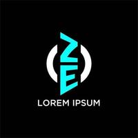 ze cirkel monogram logotyp vektor