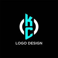 kc cirkel monogram logotyp vektor