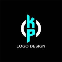 kp cirkel monogram logotyp vektor