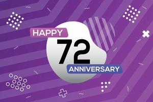 72. Jahr Jahrestag Logo Vektor Design Jahrestag Feier mit bunt geometrisch Formen abstrakt Illustration