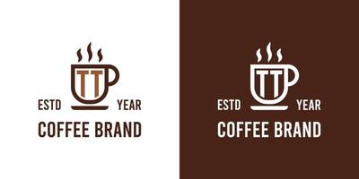 Brief tt Kaffee Logo, geeignet zum irgendein Geschäft verbunden zu Kaffee, Tee, oder andere mit tt Initialen. vektor