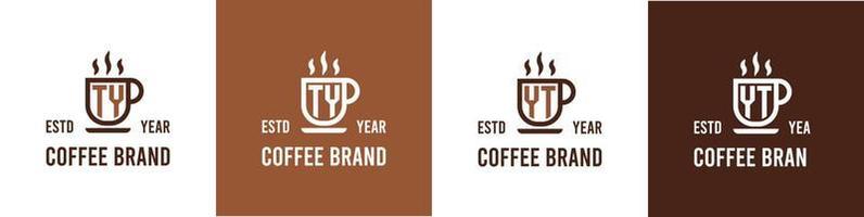 Brief ty und yt Kaffee Logo, geeignet zum irgendein Geschäft verbunden zu Kaffee, Tee, oder andere mit ty oder yt Initialen. vektor