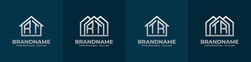 Brief rt und tr Zuhause Logo Satz. geeignet zum irgendein Geschäft verbunden zu Haus, echt Anwesen, Konstruktion, Innere mit rt oder tr Initialen. vektor