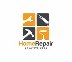 Haus Reparatur Logo oder Zuhause Bedienung Logo vektor