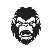 wild Gorilla Maskottchen Logo ,Hand gezeichnet Illustration. geeignet zum Logo, Hintergrund, Banner, Hintergrund, Karte, Buch Illustration, T-Shirt Design, Aufkleber, Abdeckung, usw vektor