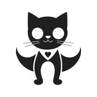 Super Held Katze Maskottchen Logo ,Hand gezeichnet Illustration. geeignet zum Logo, Hintergrund, Banner, Hintergrund, Karte, Buch Illustration, T-Shirt Design, Aufkleber, Abdeckung, usw vektor