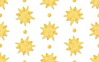 endlos Muster mit golden Sterne, süß kindisch Hintergrund vektor