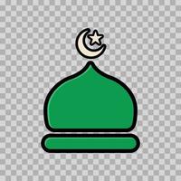 Illustration von Moschee Kuppel mit Star Mond. islamisch Symbole können Sein benutzt zum das Monat von Ramadan, eid und eid al-adha. zum Logo, Webseite und Poster Entwürfe. isoliert und leicht editierbar Objekte. Vektor