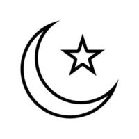 illustration av en halvmåne måne och stjärna. islamic symbol. islamic ikoner kan vara Begagnade för de månad av ramadan, eid och eid al-adha. för logotyp, hemsida och affisch mönster. vektor
