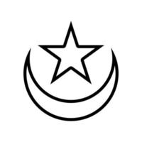 illustration av en halvmåne måne och stjärna. islamic symbol. islamic ikoner kan vara Begagnade för de månad av ramadan, eid och eid al-adha. för logotyp, hemsida och affisch mönster. vektor