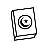 illustration av de helig quran bok bok. islamic ikoner kan vara Begagnade för de månad av ramadan, eid och eid al-adha. för logotyp, hemsida och affisch mönster. vektor