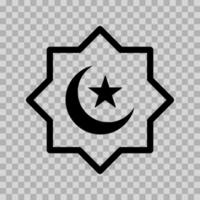 Illustration von ein Star Mond flankiert durch Halbmond. Symbol von Islam. islamisch Symbole können Sein benutzt zum das Monat von Ramadan, eid und eid al-adha. zum Logo, Webseite und Poster Entwürfe. Vektor