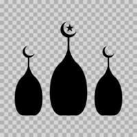illustration av moské kupol med stjärna måne. islamic ikoner kan vara Begagnade för de månad av ramadan, eid och eid al-adha. för logotyp, hemsida och affisch mönster. isolerat och lätt redigerbar objekt. vektor