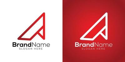 Brief ein Logo Design Vorlage auf Weiß und rot Hintergrund vektor