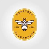 Honigbiene Logos zum Kennzeichnung Honig Produkte und Bienenzucht vektor