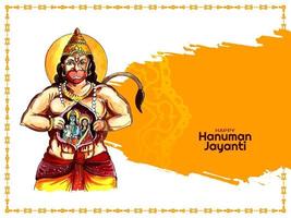 schön glücklich Hanuman Jayanti indisch mythologisch Festival Karte vektor