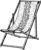 skizzieren hölzern Chaise Salon. Hand gezeichnet jeder Stuhl Symbol - - Strand Chaise Lounge. Ferien und Reise Konzept. Strand Stuhl vektor