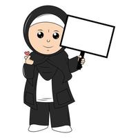 süß Mädchen Hijab Karikatur Illustration vektor