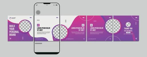 uppsättning av Instagram karusell posta mall, redigerbar Instagram karusell posta, social media karusell posta för företag. vektor