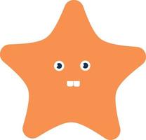 vektor tecknad serie orange sjöstjärna isolerat