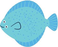 Vektor Flunder Plattfisch skizzieren zum Meeresfrüchte Design
