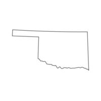Oklahoma - oss stat. kontur linje i svart Färg. vektor illustration. eps 10