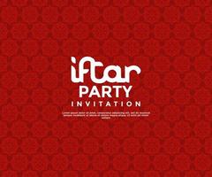 iftar Party Ramadan Einladung Poster Vorlage Design mit Illustration vektor