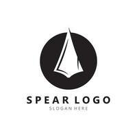 spjut logotyp design med mall vektor illustration