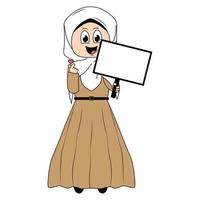 süß Mädchen Hijab Karikatur Illustration vektor