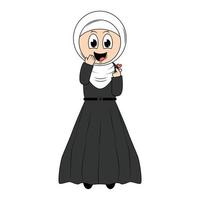 süß Mädchen Hijab Karikatur Illustration vektor