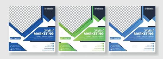 företag marknadsföring byrå befordran social media posta mall. redigerbar fyrkant baner design med plats för de Foto. vektor